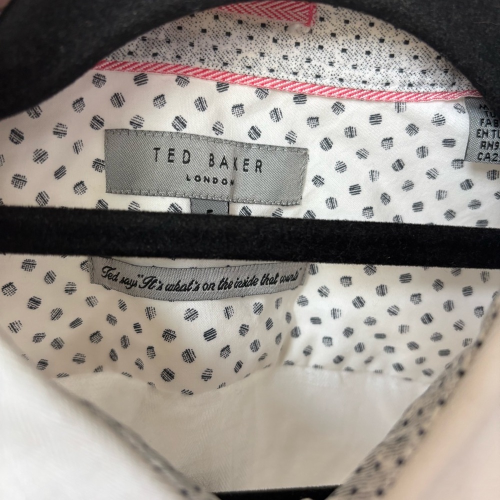 Ted Baker White Linen & Cotton Button Down Shirt Size 5/XL - Picture 2 of 11